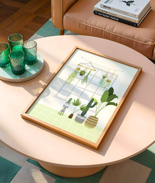 Decoración de interior con plantas colgantes y en macetas