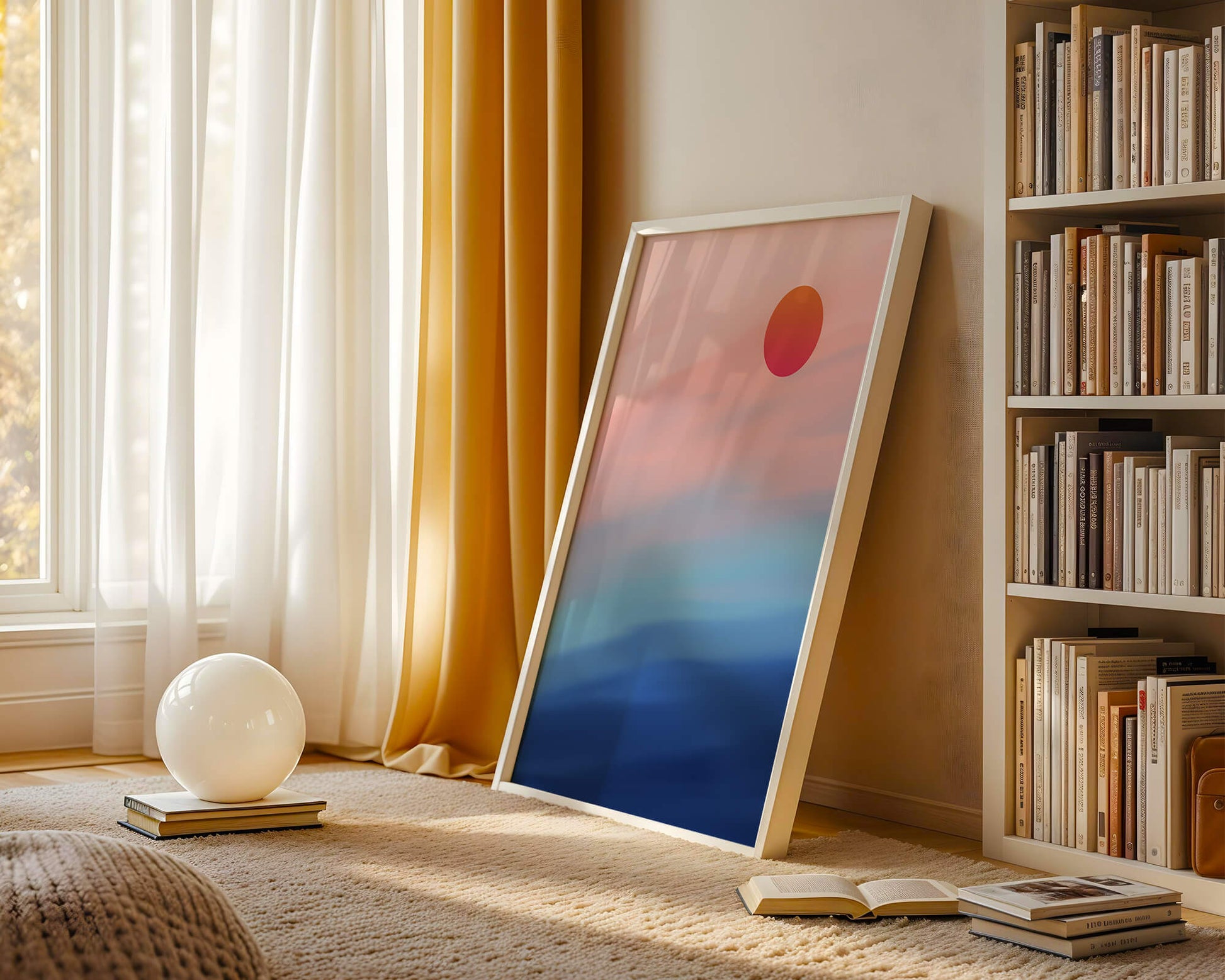 Sunset Over Ocean with Colorful Sky