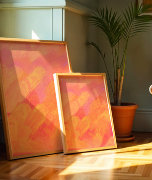Arte de pinceladas abstractas en tonos cálidos