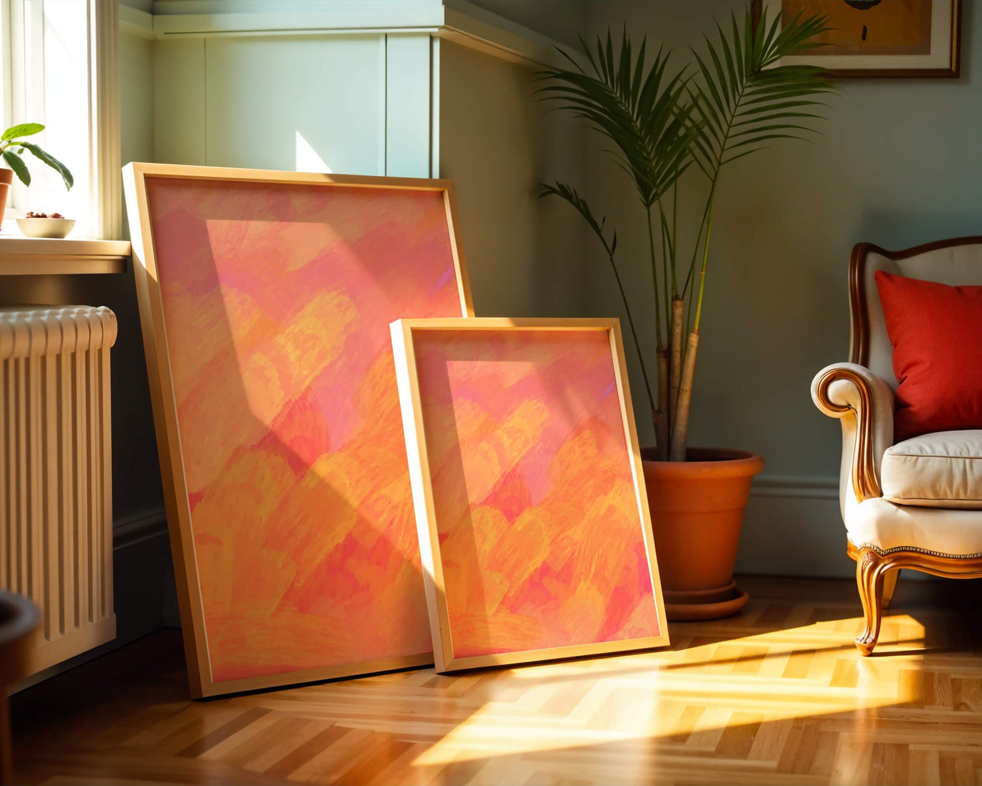 Abstract Warm Toned Brushstroke Art