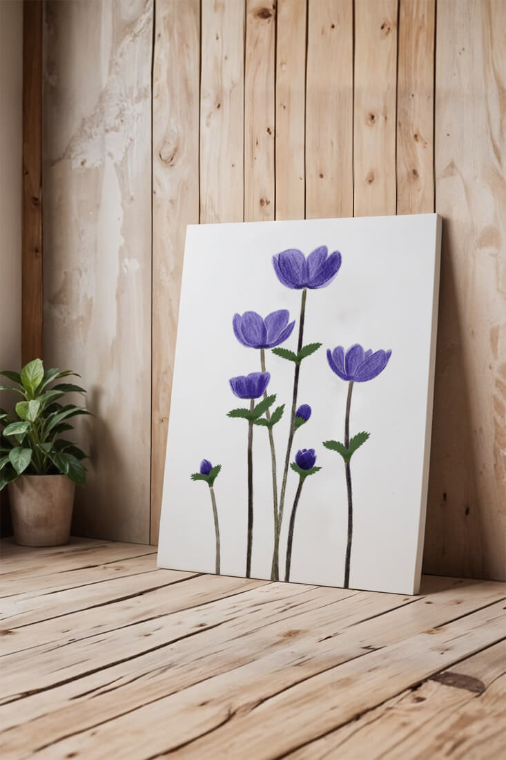 Flores púrpuras elegantes en un fondo oscuro