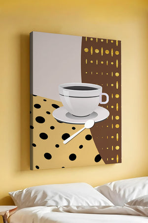 Contemporary Coffee Art with Geometric Patterns and Gold Accents - Mi tienda