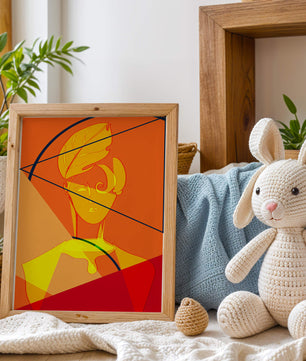 Abstract Portrait with Geometric Shapes and Bold Colors - Mi tienda