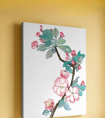 Elegant floral watercolor illustration with cherry blossom