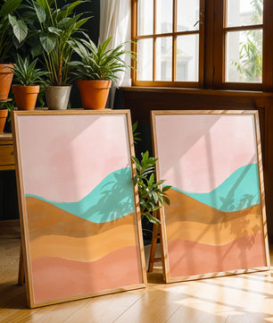 Abstract Landscape with Soft Colors and Flowing Hills
