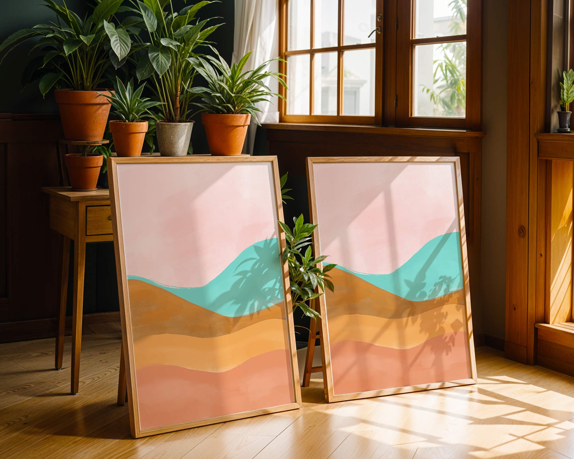 Abstract Landscape with Soft Colors and Flowing Hills