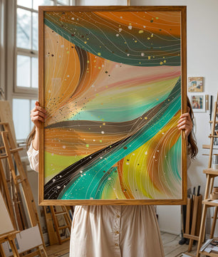 Abstract swirl of vibrant colors with dynamic lines