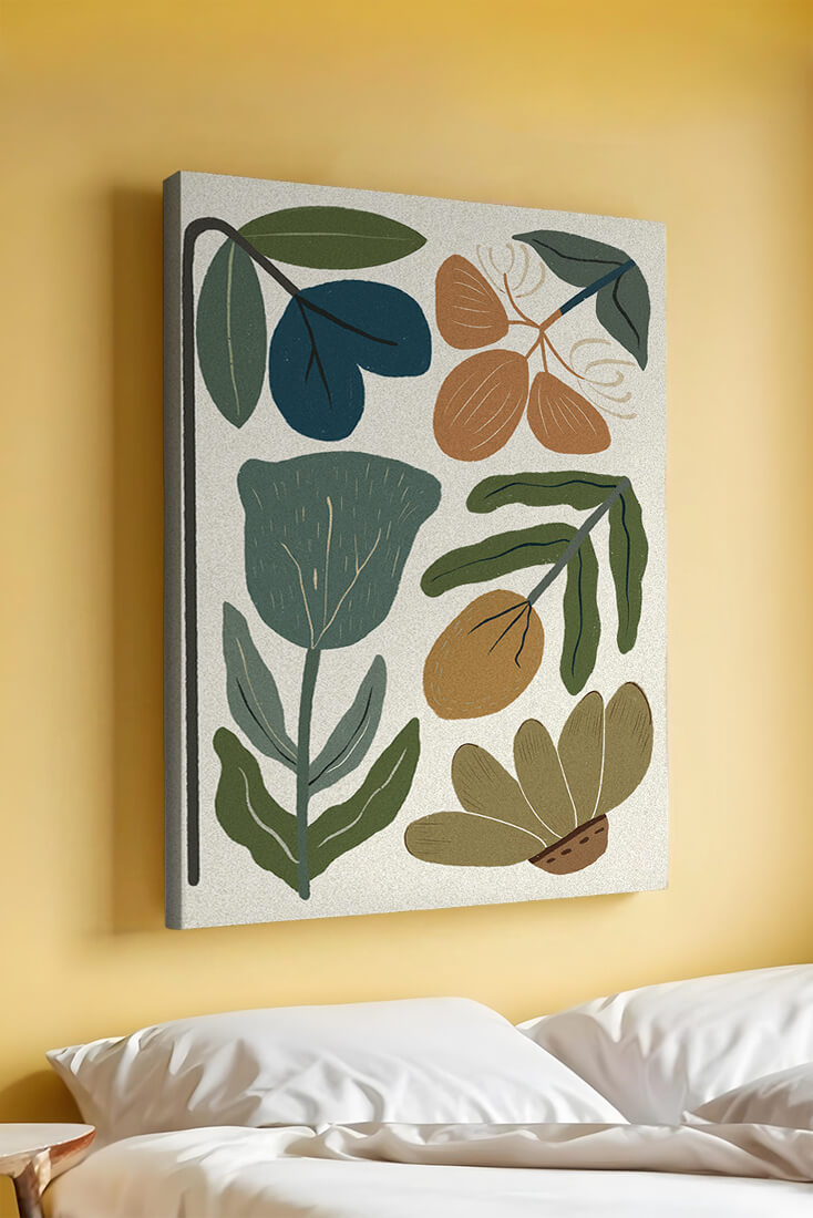 Botanical illustration with earthy and muted colors