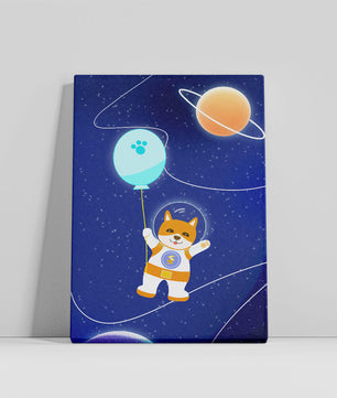 Astronaut Dog Floating in Space with Balloon - Mi tienda