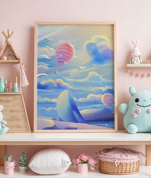 Majestic Whale and Hot Air Balloon in a Dreamy Sky - Mi tienda