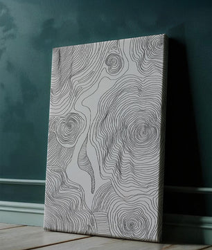 Art linéaire topographique abstrait avec des motifs tourbillonnants
