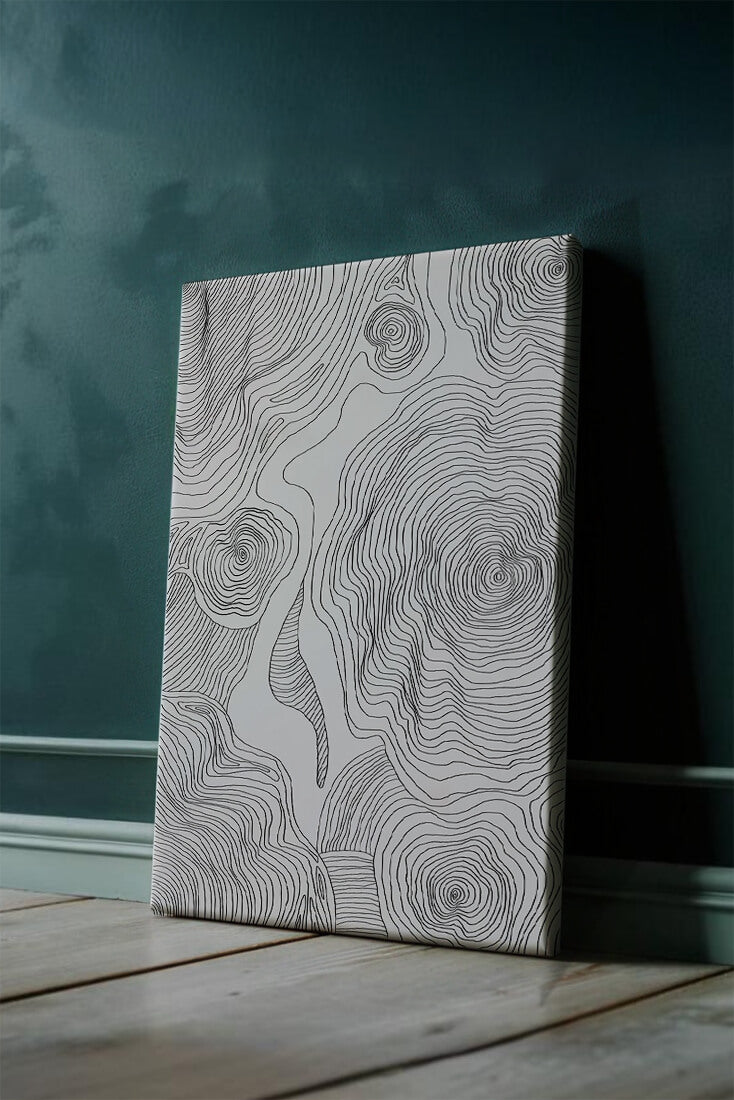 Art linéaire topographique abstrait avec des motifs tourbillonnants