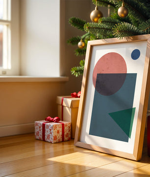 Geometric Abstract Art with Overlapping Shapes in Soft Colors - Mi tienda