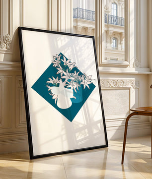 Modern Floral Design with Geometric Elements