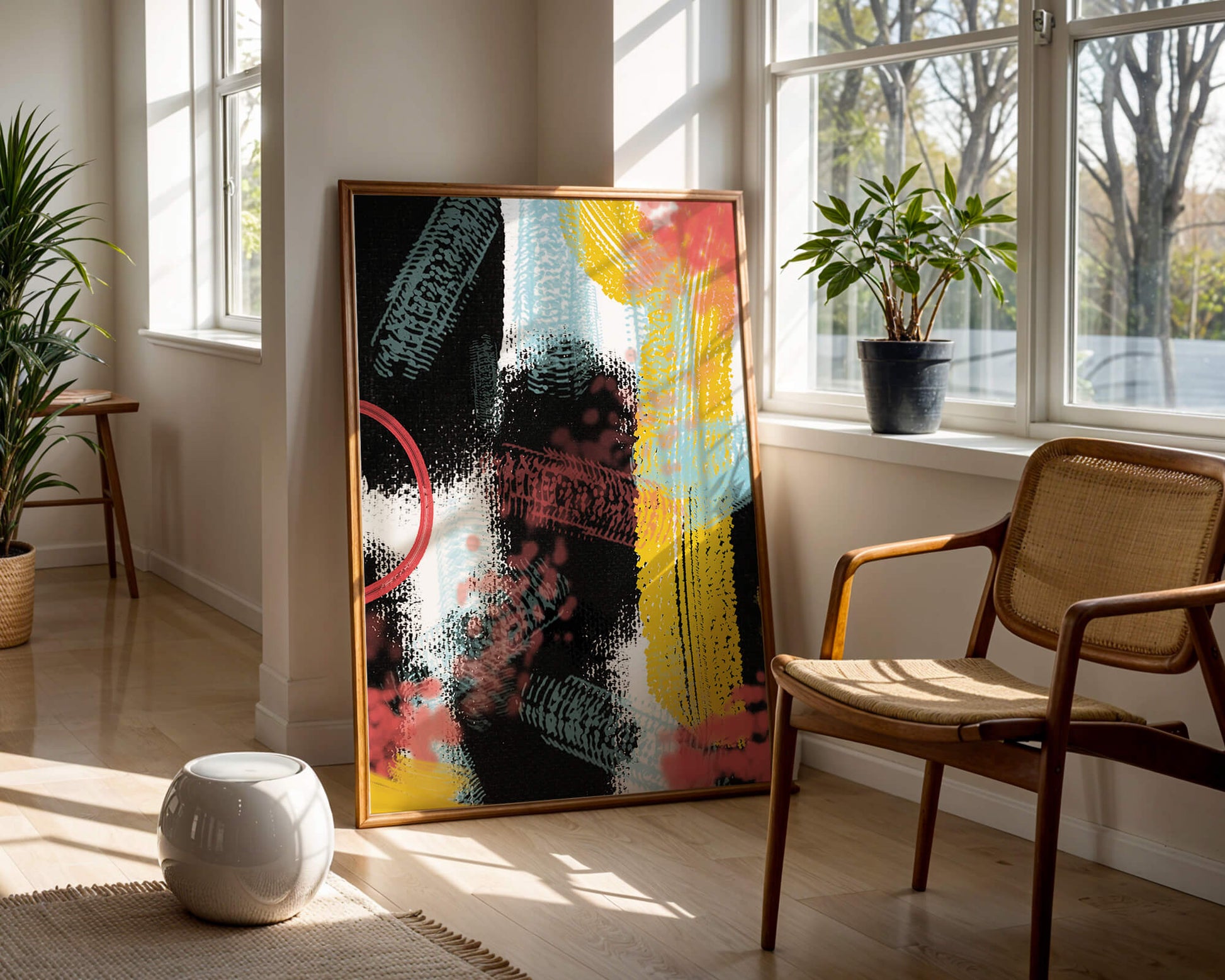 Vivid Abstract Art with Bold Colors and Expressive Brushstrokes