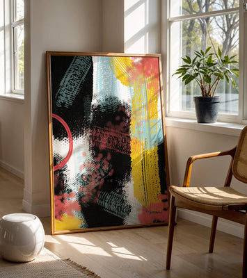 Vivid Abstract Art with Bold Colors and Expressive Brushstrokes