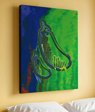 Abstract colorful artwork with vibrant shapes and lines