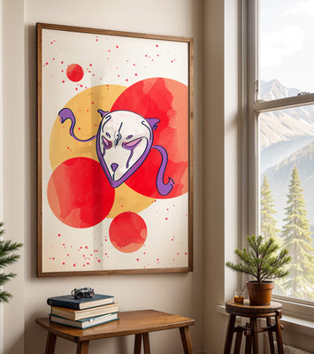 Abstract Mask with Artistic Colorful Background