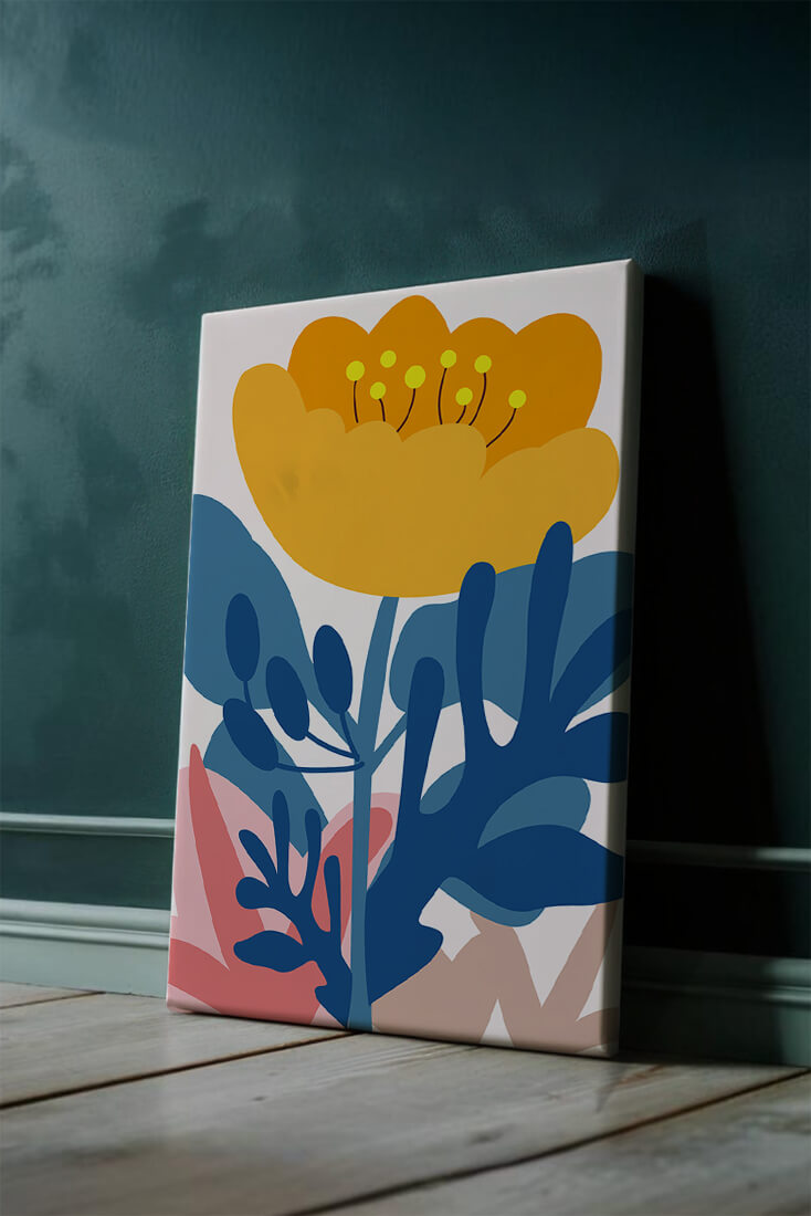 Illustration florale abstraite colorée au design botanique moderne