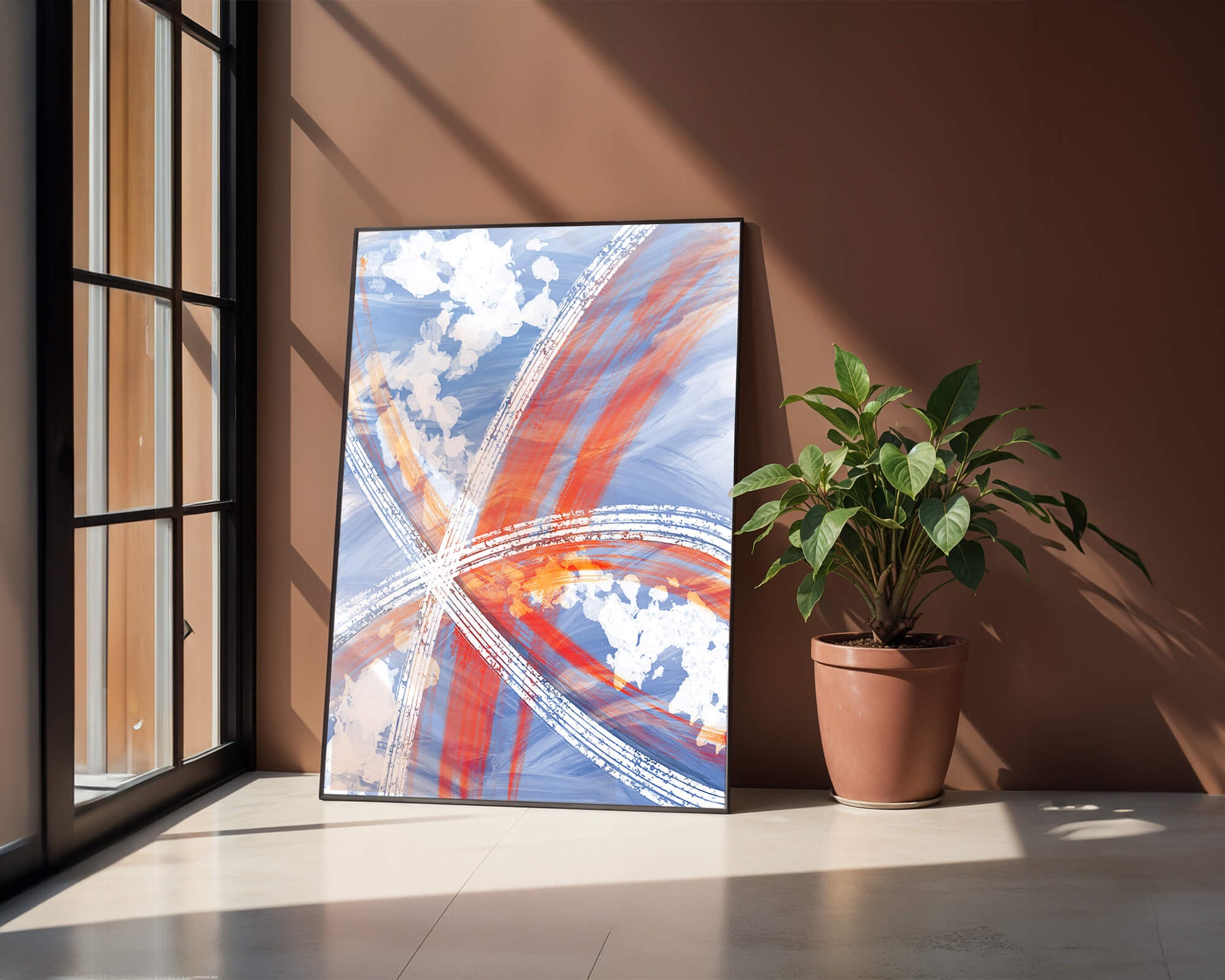 Abstract Expressionism with Dynamic Brushstrokes and Vivid Colors