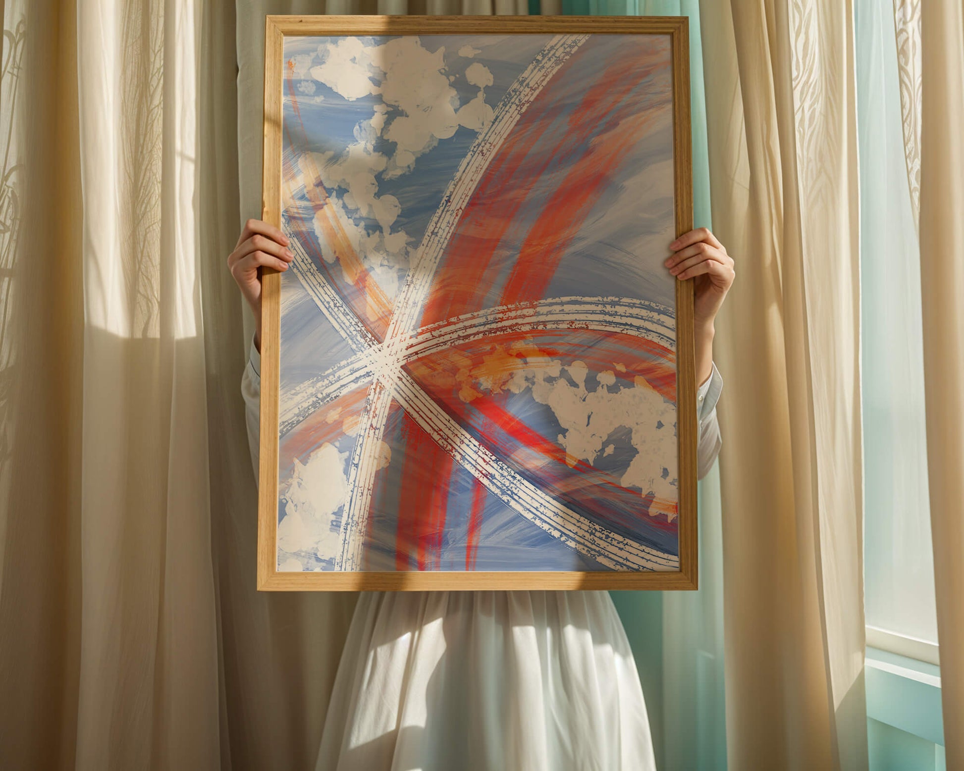 Abstract Expressionism with Dynamic Brushstrokes and Vivid Colors