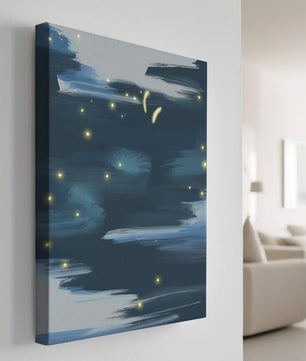 Ciel nocturne abstrait avec des éléments lumineux