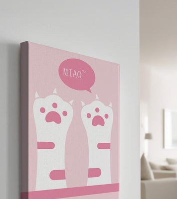 Playful cat paws illustration with speech bubble saying 