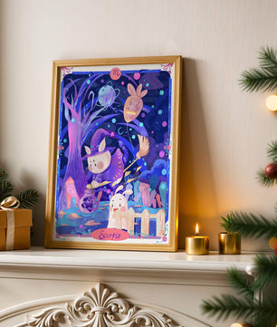 Whimsical zodiac scorpio scene with a magical theme