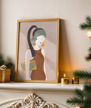 Femme élégante avec accessoires à la mode dans un style art moderne