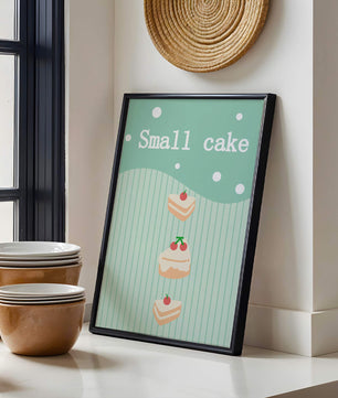 Charming illustration of small cakes with cherries