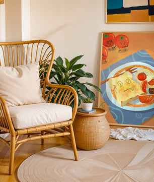 Whimsical Breakfast with Animated Tomatoes and Toast on a Bright Plate