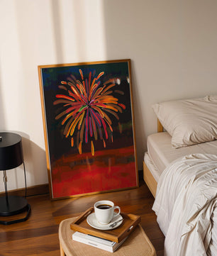 Feu d'artifice vibrant avec des éclats colorés