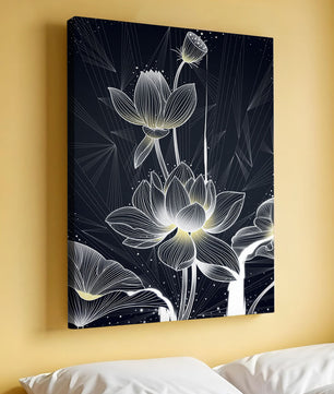 Elegant Abstract Lotus Flowers with Geometric Patterns