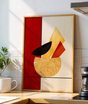 Abstract Geometric Composition with Bold Colors and Textures - Mi tienda
