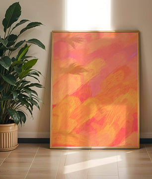 Arte de pinceladas abstractas en tonos cálidos
