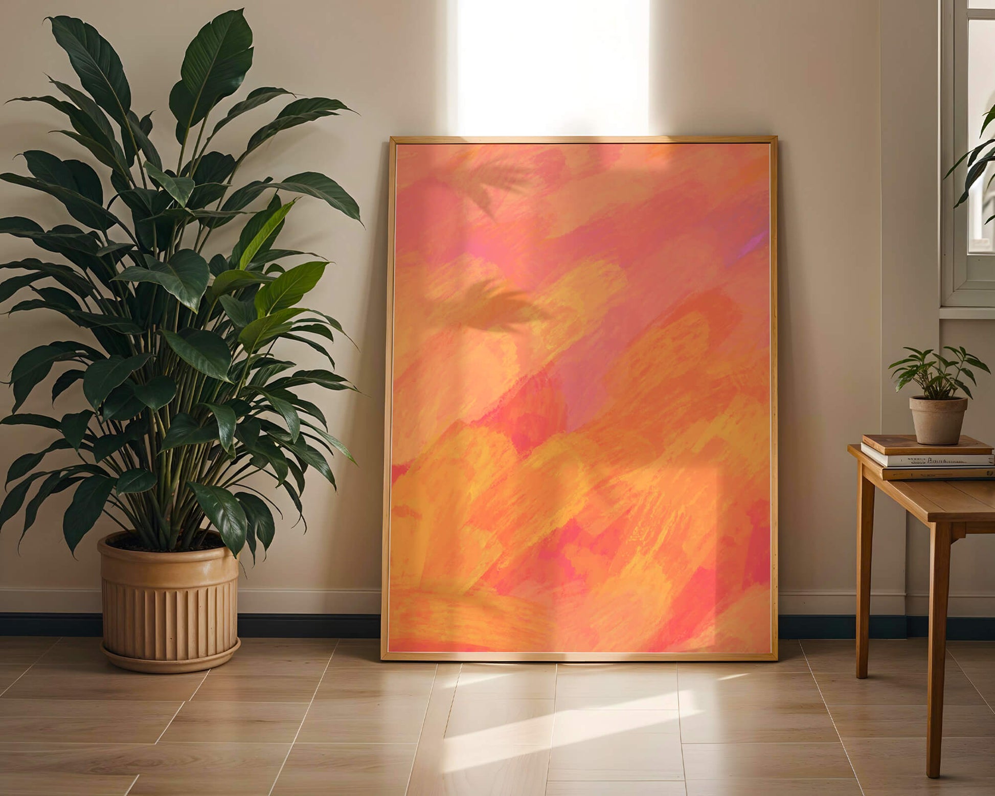 Abstract Warm Toned Brushstroke Art