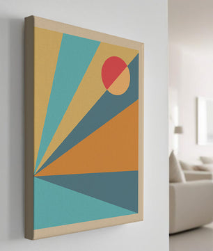 Geometric Abstract Art with Bold Colors and Circles