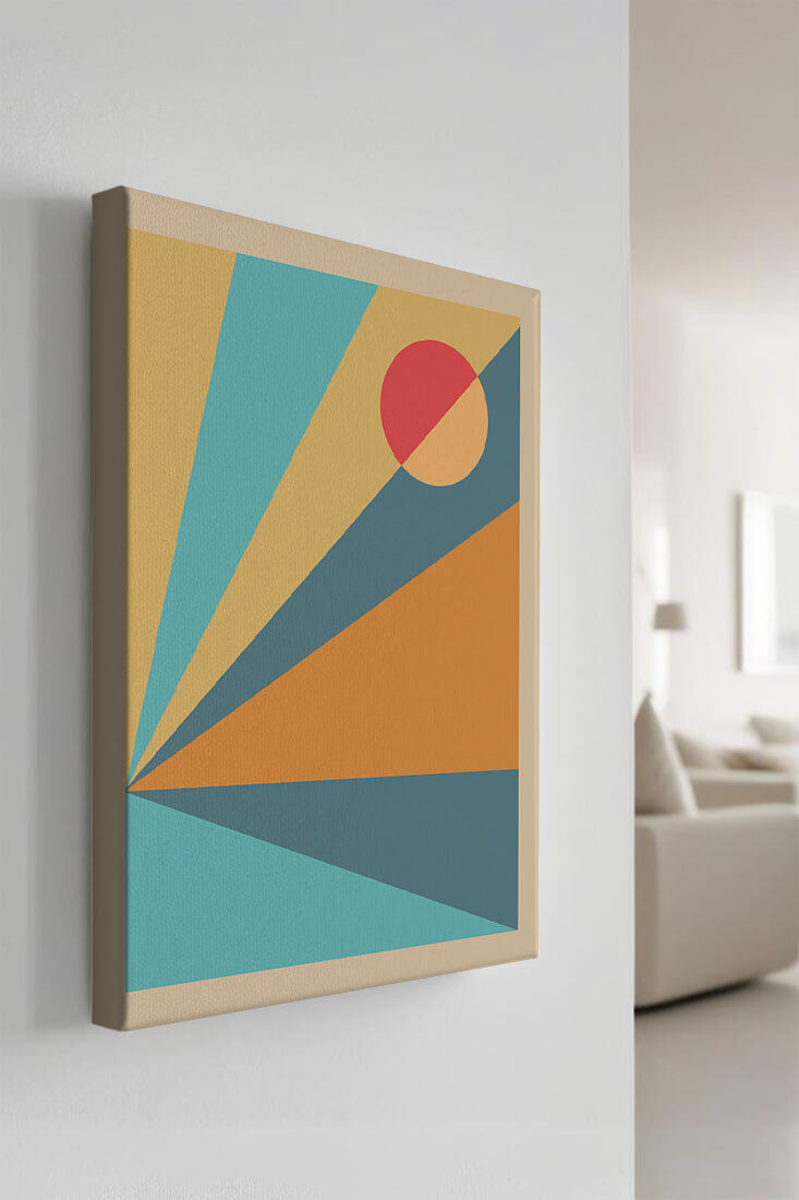 Geometric Abstract Art with Bold Colors and Circles