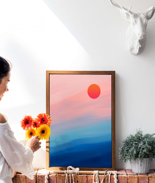 Sunset Over Ocean with Colorful Sky