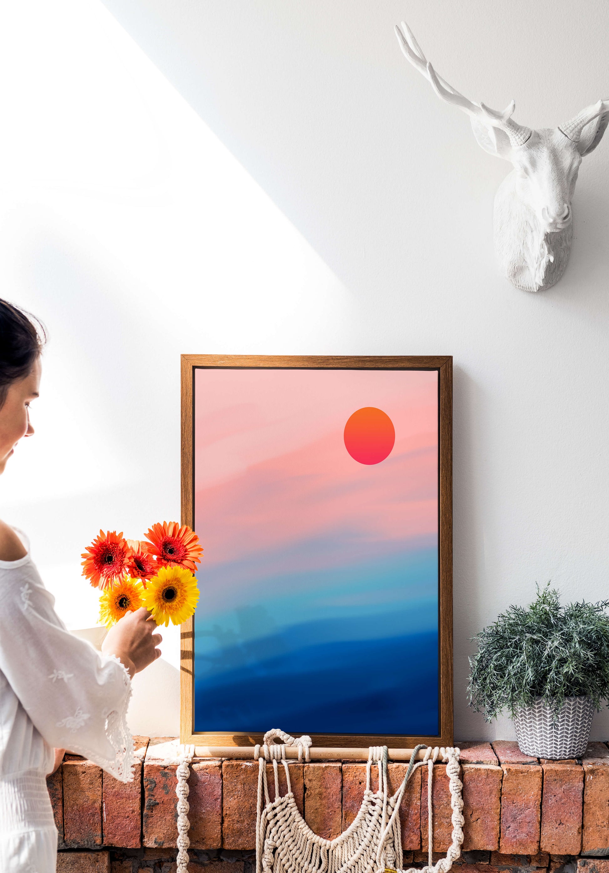 Sunset Over Ocean with Colorful Sky