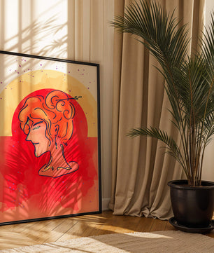 Abstract Portrait with Vibrant Colors and Artistic Flair