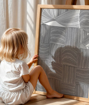 Art géométrique abstrait avec des motifs courbes