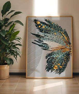 Alas texturizadas abstractas con detalles dorados