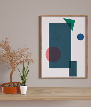 Abstract Geometric Composition with Overlapping Shapes - Mi tienda