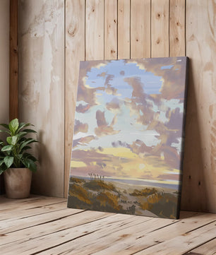 Paisaje sereno con cielo matutino y campos abiertos