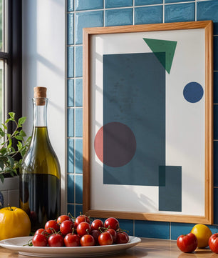Abstract Geometric Composition with Overlapping Shapes - Mi tienda