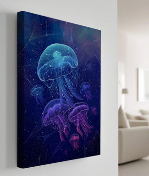 Jellyfish Illuminated in Magical Ocean Scene