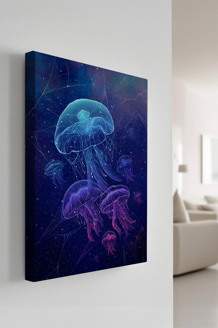 Jellyfish Illuminated in Magical Ocean Scene