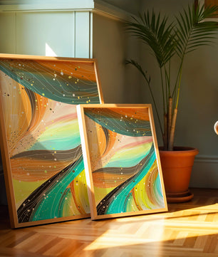 Abstract swirl of vibrant colors with dynamic lines