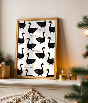 Seamless bird pattern with minimalist design and bold accents